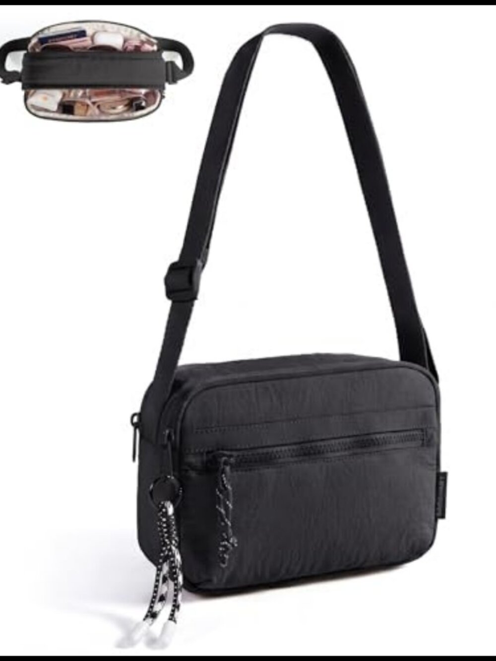Small Water-Resistant Nylon Crossbody Purse Travel Shoulder Bag